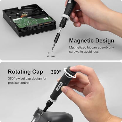 STREBITO 153 in 1 Precision Screwdriver Set, Mini Screwdriver Set with Case | 140 Magnetic Precision Bits, Practical Accessories, Electronics Tool Kit for Computer, Laptop, Phone, PC, Game Controller, RC - color: Black