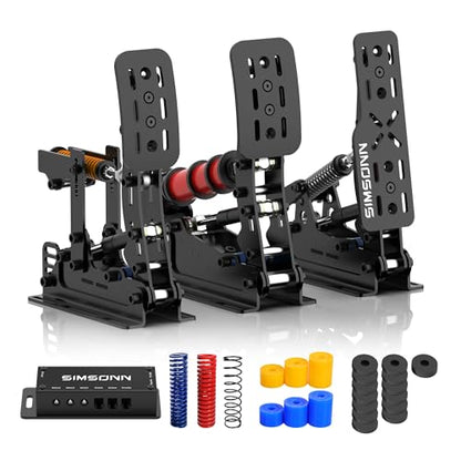 SIMSONN Plus X Racing Simulator Hydraulic Pedal Sim Racing Pedals Support Haptic Reactor Black (3 Pedals Set P3-H3) - color: 3 Pedals Set P3-H3