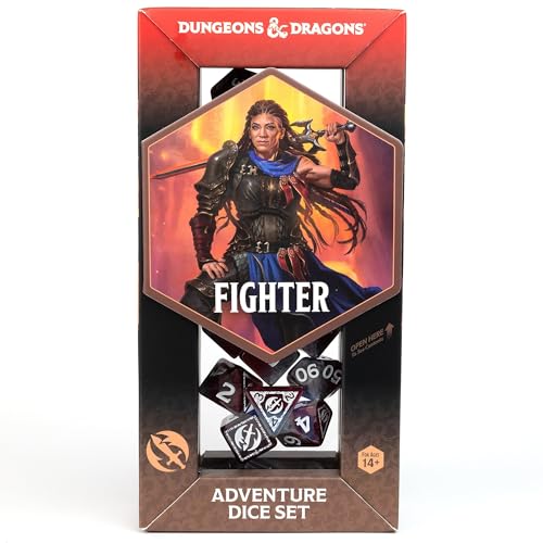 D&D Adventure Dice (Fighter Class: Red) - style: Fighter Class: Red