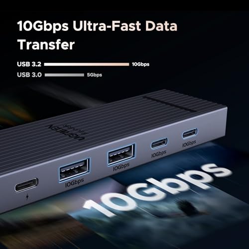 UGREEN Revodok Pro USB-C Hub 6 in 1 10Gbps 4K 60Hz HDMI | 100W PD charging, compatible with MacBook Neo/Pro/Air, iPad Pro, Thinkpad Rog Ally and More