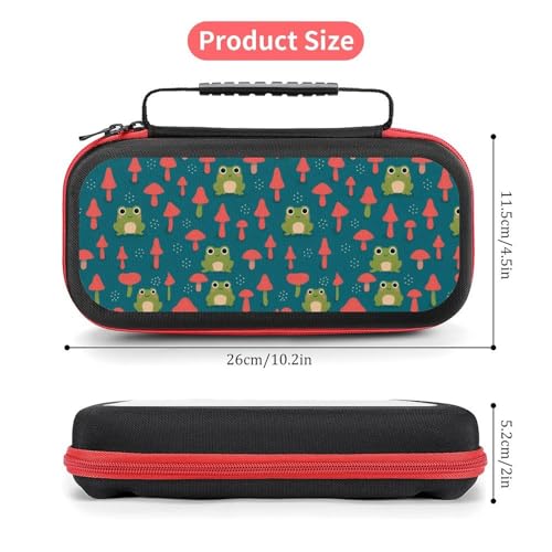 AoHanan Switch Game Case with 20 Games Cartridges Hard Shell Travel Protection Storage for Console & Accessories - color: Frog And Mushrooms
