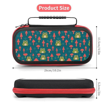AoHanan Switch Game Case with 20 Games Cartridges Hard Shell Travel Protection Storage for Console & Accessories - color: Frog And Mushrooms