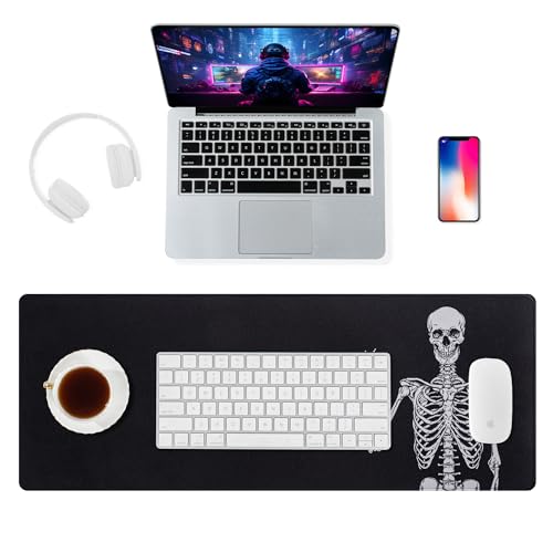 ALOANES Waterproof Gaming Mousepad Large Mouse Mat Non-Slip Rubber Base | Desk pad Keyboard Desk Mat for Computer, Office Home, Right Skeleton Mat XL(31.50"x11.81"x0.12") - color: Right Skeleton, size: 31.5L x 11.8W inches