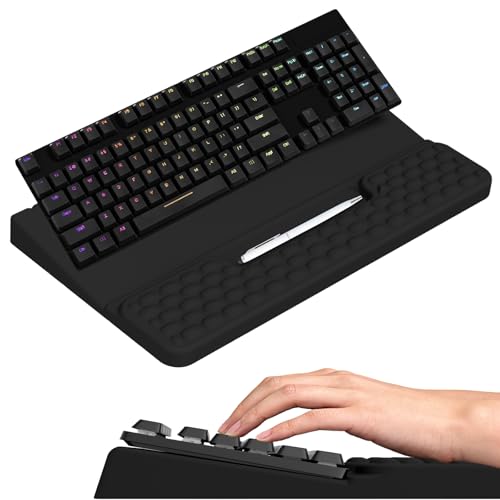 Ergonomic Keyboard Stand with Soft Memory Foam Wrist Rest for Office | Computer Keyboard Pad with Wrist Support,Keyboard Riser Holder Lift Tray,Desk Wrist Pad for Home, School - Black - color: Black