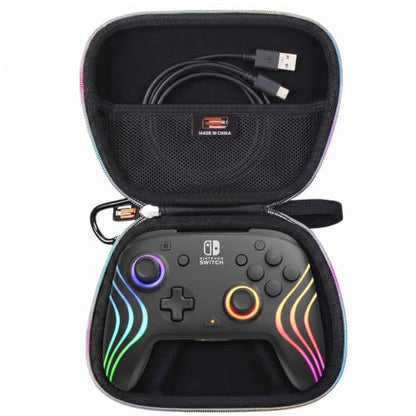 Legestori Hard EVA Carry Case Compatible With PDP Gaming Afterglow Wave Wireless Nintendo Switch Pro Controller, Portable Travel Game Controller Storage Box (Case Only