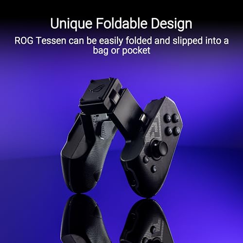 ASUS ROG Tessen Mobile Gaming Controller – Android Phones ONLY, Foldable, Compact, Wired USB-C, Programmable, Fast Charging, RGB – for Call of Duty: Warzone Mobile, Minecraft, Roblox, 350+ Games