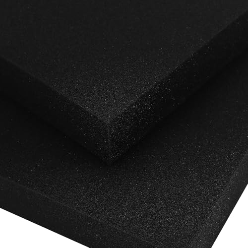 HAKZEON 4 Pack 16 x 12 x 1.6 Inch Black Polyurethane Foam Sheet | Cuttable Foam Inserts for Tool Box Organizer, Camera Case, DIY Projects