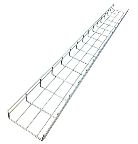 Kable Kontrol Cable Tray- 5 Feet Long - 6" Width, 2” Depth – Wire Mesh Tray Cable Management Rack Cords Organizer Cable Basket, Zinc Plated Steel NEC Approved for Network, Fiber Optic, Cabling - size: Cable Tray 6" W x 2" H x 5 Ft L