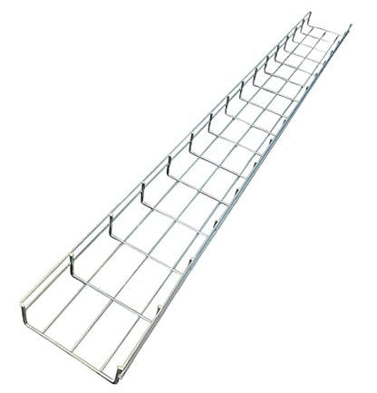 Kable Kontrol Cable Tray- 5 Feet Long - 6" Width, 2” Depth – Wire Mesh Tray Cable Management Rack Cords Organizer Cable Basket, Zinc Plated Steel NEC Approved for Network, Fiber Optic, Cabling - size: Cable Tray 6" W x 2" H x 5 Ft L