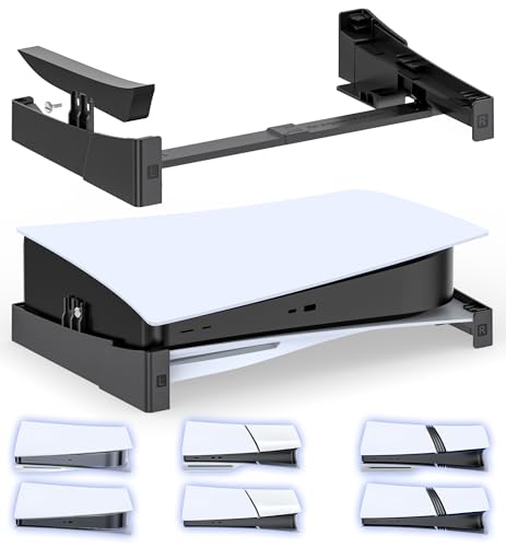 OIVO PS5/ Slim/Pro Horizontal Stand for Disc & Digital Console, Stable PS5 Accessories Base Stand with Upgraded Support Rods on Bottom & Scalable Design for PlayStation 5 Console-Black - color: Black, size: Basic Version