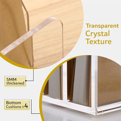 SANRUI Acrylic Mail File Organizer Sorters for Desk, 3 Upright Compartments Laddered Clear Desktop Vertical Letter Holder, Multifunction Envelope Folder Racks Holders for Office,Home, School - size: 3-Compartment ladder