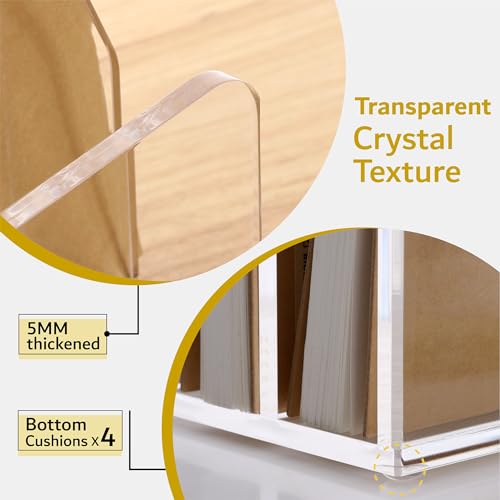 SANRUI Clear Acrylic Mail File Organizer Sorters for Desk, 3 slot Laddered | Desktop Vertical Letter Holder, Multifunction Envelope Folder Racks Holders for Office,Home, School - size: 3-Compartment ladder