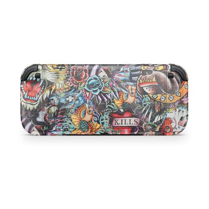 Glossy Glitter Gaming Skin Compatible with Nintendo Switch 2 Console Only - Old School Tattoo - Premium 3M Vinyl Protective Wrap Decal Cover - Easy to Apply | Crafted in The USA by MightySkins - color: Old School Tattoo, size: Switch 2 Console Skin Only,