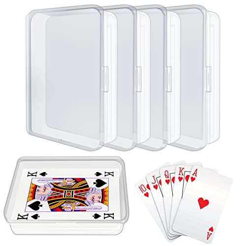 4 Pcs Blank Playing Card Cases, Clear Plastic Deck Box Holders for Game Cards & More - color: 4 PCS Clear