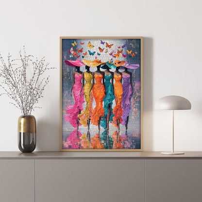 Impossible Puzzle for Adults 1000 Pieces,Black Woman Butterfly Puzzles, Elegant Lady Aesthetic Art Challenge Jigsaw Puzzle - style: Butterfly Muse Puzzle