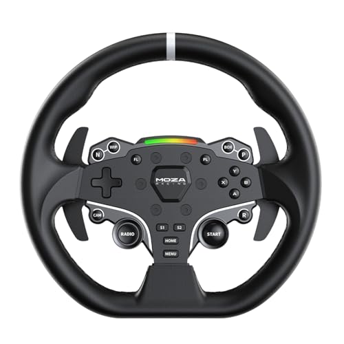 MOZA R5 Bundle Kit Racing Simulator 5.5Nm Direct Drive Wheelbase,Unbeatable Rigid & Durable 11-Inch ES Racing Wheel SR-P Lite Dual Pedal and Desk Clamp All-in-One