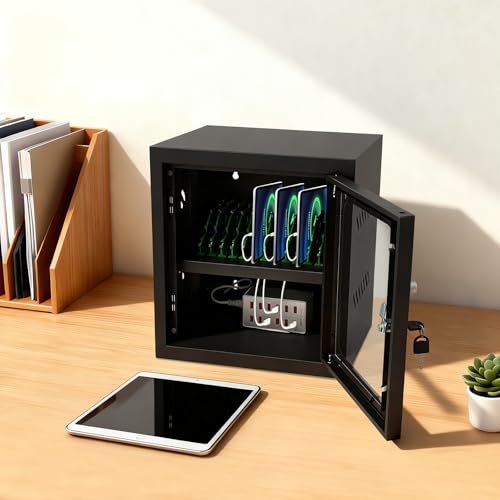 Rechargeable Mobile Phone Charging Cabinet,12 Slots Cell Phones Charging Station Portable Cellphone Charging Cart with Combination Lock, for Students and Employees, Tourists (12Slots) - size: 12Slots