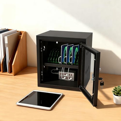 Rechargeable Mobile Phone Charging Cabinet,12 Slots Cell Phones Charging Station Portable Cellphone Charging Cart with Combination Lock, for Students and Employees, Tourists (12Slots) - size: 12Slots