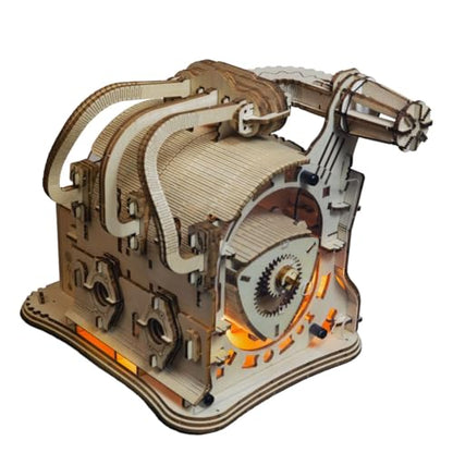3D Wooden Puzzle for Adults, Mechanical Wooden Rotary Engine Model Kit to Build, 270+PCS DIY Assembly Steampunk Puzzle Engine Kit Craft Decor Gift, KIT Version