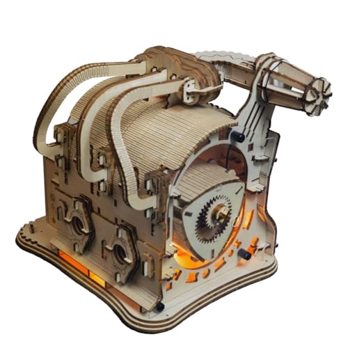 3D Wooden Puzzle for Adults, Mechanical Wooden Rotary Engine Model Kit to Build, 270+PCS DIY Assembly Steampunk Puzzle Engine Kit Craft Decor Gift, KIT Version