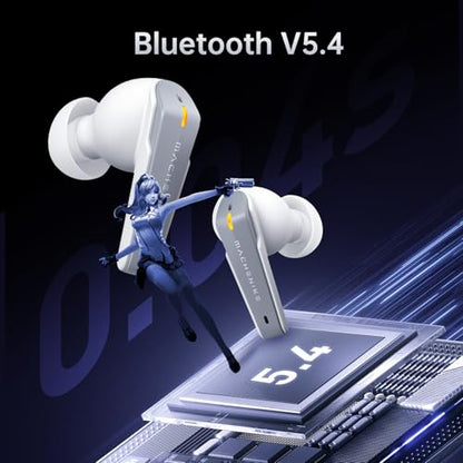 Machenike TH60 Gaming Wireless Earbuds, Ultra-Low Latency, Active Noise Cancelling Mic, Dual Mode 2.4Ghz & Bluetooth, 36-Hour Battery Life, IPX5 Waterproof, Hi-Fi Sound, VR, Switch, Pc, Phone