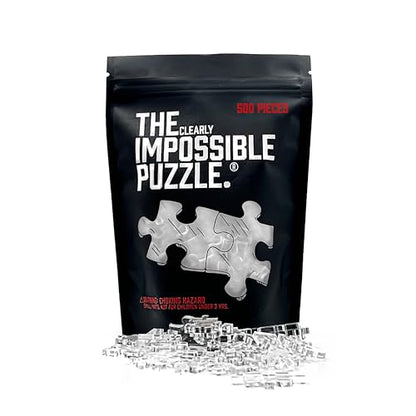 CM Originals The Clearly Impossible Puzzle 500 Pieces Hard Puzzle for Adults (Acrylic, Jigsaw, 18.75x11 inches, 1 Pound, Made in USA) - size: 500 Piece