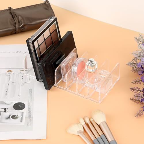 Hipiwe 2 Packs Mail Organizer Plastic Cash Tray for Desk - 7 Slots File Organizer Clear Desktop Bill Divider Holder for Paper Envelope Document Book Money Eyeshadow Makeup Palette