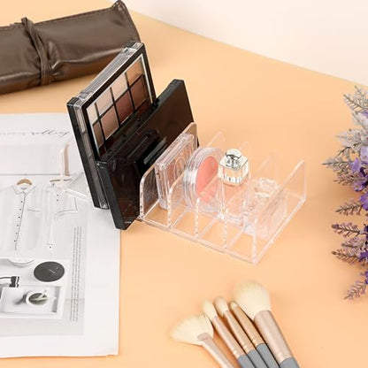 Hipiwe 2 Packs Mail Organizer Plastic Cash Tray for Desk - 7 Slots File Organizer Clear Desktop Bill Divider Holder for Paper Envelope Document Book Money Eyeshadow Makeup Palette