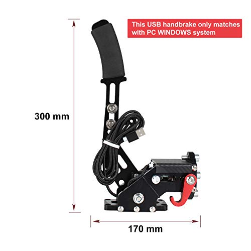 XOHYW 16Bit SIM USB Handbrake for Racing Game G25 G27 G29 G920 T500 T300 FANATECOSW AG3505,Only for PC Windows, Without Table Clamp