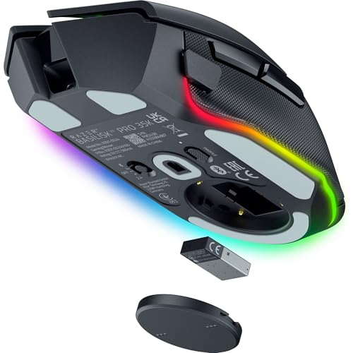 Razer Basilisk V3 Pro 35K Wireless Gaming Mouse, 140 Hr Battery, Black | 35K DPI Optical Sensor Gen 2, HyperScroll Tilt Wheel, 13 Customizable Controls, Chroma RGB, Optical Switches Gen 3 - color: Black