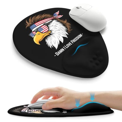 Palm-Rest and Wrist-Hugging Mouse Pad Wrist Rest, Ergonomic Wrist Support with Curve Fitting Cushioned Memory Foam for Carpal Tunnel Pain Relief, 9.9 x 8.3 Inch, DILF - color: Dilf