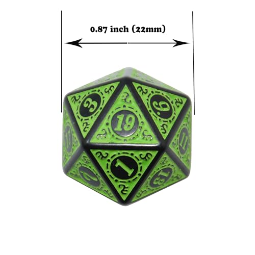 SmartDealsPro 10-Pack Retro 26mm Large 20 Sided Dice D20 Polyhedral Dice for DND RPG MTG Table Game(Retro Green) - color: Retro Green