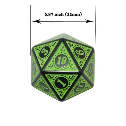 SmartDealsPro 10-Pack Retro 26mm Large 20 Sided Dice D20 Polyhedral Dice for DND RPG MTG Table Game(Retro Green) - color: Retro Green