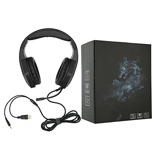 Gaming Headphones Noise Canceling RGB Lighting Surround Sound for PC Gaming and Console Users ABS 1 Pair