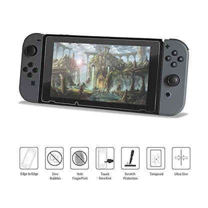 Orzly Glass Screen Protectors Compatible with Nintendo Switch - Premium Tempered Glass Screen Protector Twin Pack [2X Screen Guards - 0.24mm] for 6.2 Inch Tablet Screen on Nintendo Switch Console - size: 6.2"