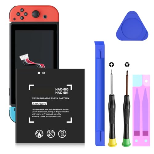 Battery for HAC-003, 3.7V 5180mAh【2026 Upgrade】 Higher Capacity Battery Replacement for Nintendo Switch Console HAC-001(2017) HAC-001(-01)(2019) OLED HEG-001(2021) with Repair Tool Kit