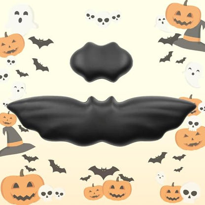 Keyboard Wrist Rest - Soft Leather Halloween Bat Wrist Pad | Mouse Wrist Rest with Non-Slip Base, Wrist Pad for Keyboard,Arm Rest for Desk Computer Laptop Mac Gaming Office Black - color: Black