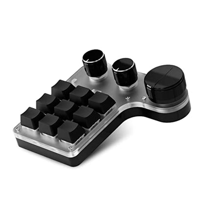 Sanpyl One Handed Mechanical Keypad, 9 Programmable Keys 3 Knobs, Dual Mode USB/Bluetooth Gaming Keyboard for PC