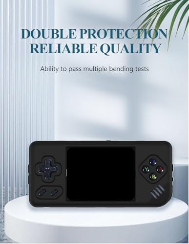 Silicone Case for Anbernic RG28XX Retro Video Handheld Game Console 2.83-inch,Full Body Soft Silicone Handheld Game Console Drop-Proof Protector Case with Shockproof,Non-Slip,Anti-Collision,Black - color: Black