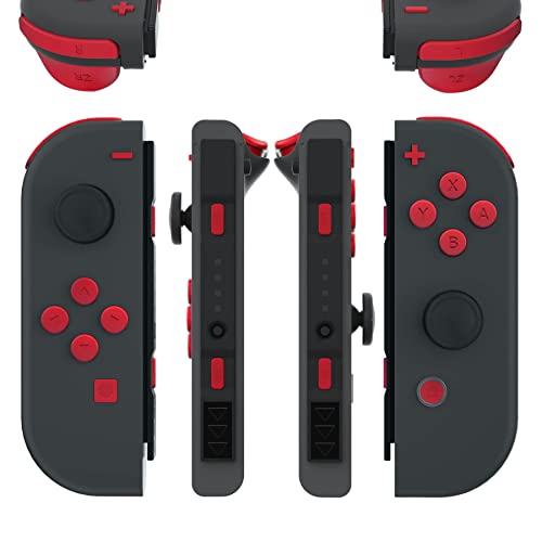 eXtremeRate DIY Full Set Buttons for Nintendo Switch & Switch OLED, Custom Replacement Buttons for JoyCon, ABXY Direction Keys SR SL L R ZR ZL + - Home Capture Trigger Buttons Springs - Passion Red - color: Passion Red