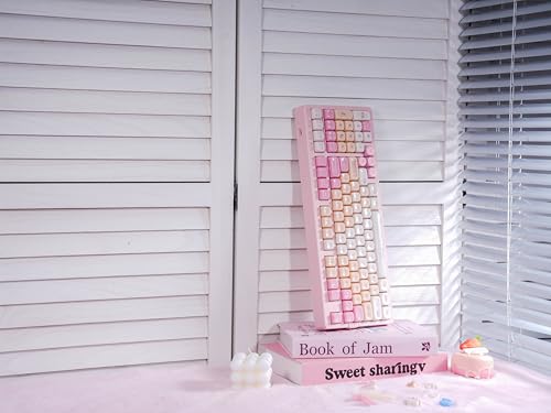ZORNHER ZH980 Pink Mechanical Keyboard,95% Cat Keyboard Cute,Kawaii Kitty Keycaps,Pink Gaming Keyboard with Number Pad,Jelly Ceramic Keycap,Creamy Sounding Switches - color: Ceramic Kitty, size: Creamy Switch