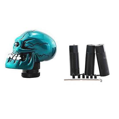 Blue Skull Manual Automatic Gear Shift Knobs - color: Blue