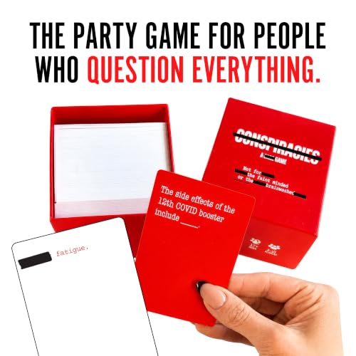 Conspiracies Card Game — Conspiracy Themed Party Game for Adults | Conversation Starter Card Game for Game Night, Parties & Date Night | 3-10 Players | 300 Cards