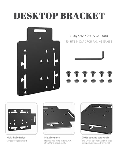 Desk/Chair Mount Bracket Plate for Racing Shifter, SIM Racing Game G25/27/29 T500 Windows 14 Bit Pc Usb Game Compatible with USB Handbrake,Logitech Driving Force Shifter,Thrustmaster TH8A Shifter & SIM Racing Games,Simagic DS-8x Sim/Fanatec ClubSport Raci