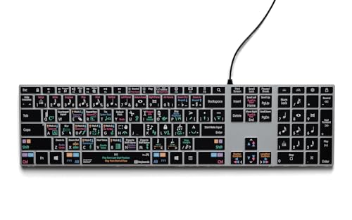 KB Covers Dorico Backlit Pro Aluminum Keyboard - Windows - US | Music Composition & Notation | Music Scoring Shortcuts | Keyboard for Musicians & arrangers - style: Windows