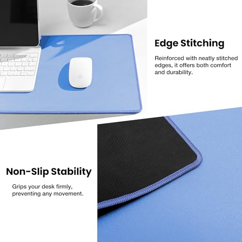 ALOANES Non-Slip Extended Mouse Pad Office&Home Desk Mat Stitched Edge | Blue Waterproof Jacquard Mousepad for Laptop Office Home 35.43"x15.74"x0.12" - color: Blue, size: 35.4L x 15.7W inches