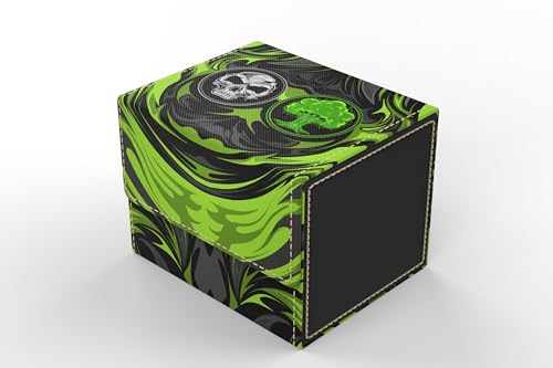 Vault- TCG/MTG 100+ Card Color Combo Deck Box (Black/Green) - color: Black/Green