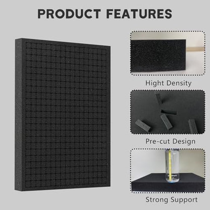 Pick and Pluck Foam Sheets, 2Pcs 16 x 12 x 1.5 Inch Pick Apart Foam Inserts for Camera Storage, Crafts, Tool Box, Storage Drawer - size: 16x12x1.5inch