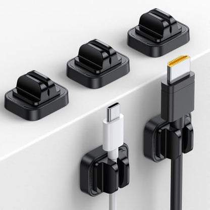 5Pack Cable Spring Holder Clips, Cord Organizer for Desk - Lamicall Adjustable Cord Wire Holder Keeper, Phone Charger Organizer Clips, Wire Cable Management for Nightstand Wall Car Office Desktop | No-Residue Acrylic Adhesive, Phone Charger Wire Keeper, C