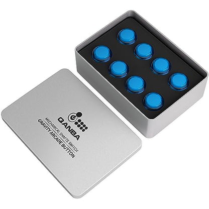 Qanba Gravity KS Mechanical Shafts Silent Pushbutton 30mm Snap-in (Boxed (Clear Blue D01（8 pcs）) - color: Clear Blue D01（8 pcs）